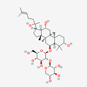 (2S,3R,4S,5R)-2-(((2R,3R,4S,5S,6R)-2-(((3S,5R,6S,8R,9R,10R,12R,13R,14R,17S)-3,12-Dihydroxy-17-((S)-2-hydroxy-6-methylhept-5-en-2-yl)-4,4,8,10,14-pentamethylhexadecahydro-1H-cyclopenta[a]phenanthren-6-yl)oxy)-4,5-dihydroxy-6-(hydroxymethyl)tetrahydro-2H-pyran-3-yl)oxy)tetrahydro-2H-pyran-3,4,5-triol chemical structure (CAS 80418-25-3)