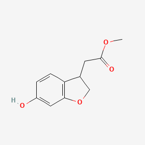 Methyl 2-(6-hydroxy-2,3-dihydrobenzofuran-3-yl)acetate chemical structure (CAS 805250-17-3)