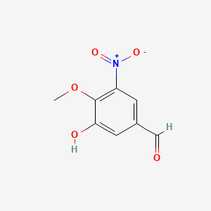 3-Hydroxy-4-methoxy-5-nitrobenzaldehyde chemical structure (CAS 80547-69-9)