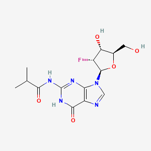 N-(9-((2R,3R,4R,5R)-3-Fluoro-4-hydroxy-5-(hydroxymethyl)tetrahydrofuran-2-yl)-6-oxo-6,9-dihydro-1H-purin-2-yl)isobutyramide chemical structure (CAS 80681-25-0)