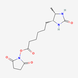 2,5-Dioxopyrrolidin-1-yl 6-((4R,5S)-5-methyl-2-oxoimidazolidin-4-yl)hexanoate chemical structure (CAS 80750-24-9)