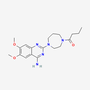 1-(4-(4-Amino-6,7-dimethoxyquinazolin-2-yl)-1,4-diazepan-1-yl)butan-1-one chemical structure (CAS 80755-51-7)