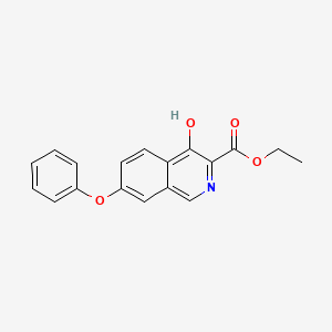 Ethyl 4-hydroxy-7-phenoxyisoquinoline-3-carboxylate chemical structure (CAS 808116-52-1)