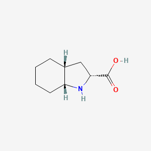 rel-(2R,3aR,7aR)-Octahydro-1H-indole-2-carboxylic acid chemical structure (CAS 80828-13-3)