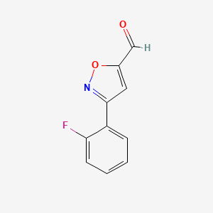 3-(2-Fluorophenyl)isoxazole-5-carbaldehyde chemical structure (CAS 808740-52-5)