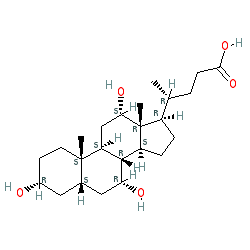 (R)-4-((3R,5S,7R,8R,9S,10S,12S,13R,14S,17R)-3,7,12-Trihydroxy-10,13-dimethylhexadecahydro-1H-cyclopenta[a]phenanthren-17-yl)pentanoic acid chemical structure (CAS 81-25-4)