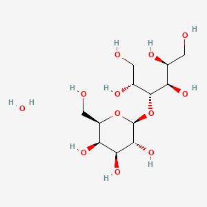 (2S,3R,4R,5R)-4-(((2S,3R,4S,5R,6R)-3,4,5-Trihydroxy-6-(hydroxymethyl)tetrahydro-2H-pyran-2-yl)oxy)hexane-1,2,3,5,6-pentaol hydrate chemical structure (CAS 81025-04-9)