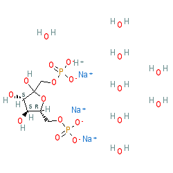 Sodium (3S,4R,5R)-6-((hydrogenphosphonato)oxy)-3,4,5-trihydroxy-2-oxohexyl phosphate octahydrate chemical structure (CAS 81028-91-3)