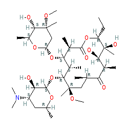 (3R,4S,5S,6R,7R,9R,11R,12R,13S,14R)-6-(((2S,3R,4S,6R)-4-(dimethylamino)-3-hydroxy-6-methyltetrahydro-2H-pyran-2-yl)oxy)-14-ethyl-12,13-dihydroxy-4-(((2R,4R,5S,6S)-5-hydroxy-4-methoxy-4,6-dimethyltetrahydro-2H-pyran-2-yl)oxy)-7-methoxy-3,5,7,9,11,13-hexame chemical structure (CAS 81103-11-9)