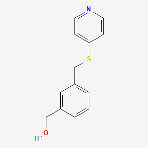 (3-((Pyridin-4-ylthio)methyl)phenyl)methanol chemical structure (CAS 811801-40-8)