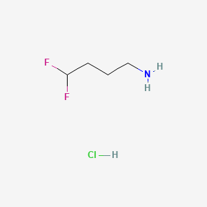 4,4-Difluorobutan-1-amine hydrochloride chemical structure (CAS 811842-33-8)