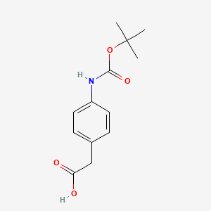 2-(4-((tert-Butoxycarbonyl)amino)phenyl)acetic acid chemical structure (CAS 81196-09-0)