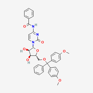 N-(1-((2R,3R,4S,5R)-5-((Bis(4-methoxyphenyl)(phenyl)methoxy)methyl)-3,4-dihydroxytetrahydrofuran-2-yl)-2-oxo-1,2-dihydropyrimidin-4-yl)benzamide chemical structure (CAS 81246-76-6)