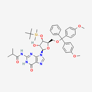 5'-O-[Bis(4-methoxyphenyl)phenylmethyl]-3'-O-[(1,1-dimethylethyl)dimethylsilyl]-N-(2-methyl-1-oxopropyl)-Guanosine chemical structure (CAS 81256-89-5)