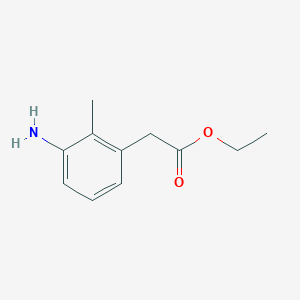 Ethyl 2-(3-amino-2-methylphenyl)acetate chemical structure (CAS 812668-49-8)