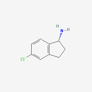 (R)-5-Chloro-2,3-dihydro-1H-inden-1-amine chemical structure (CAS 812695-59-3)