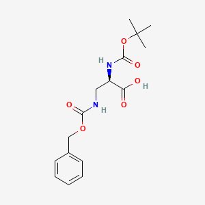 (R)-3-(((Benzyloxy)carbonyl)amino)-2-((tert-butoxycarbonyl)amino)propanoic acid chemical structure (CAS 81306-93-6)