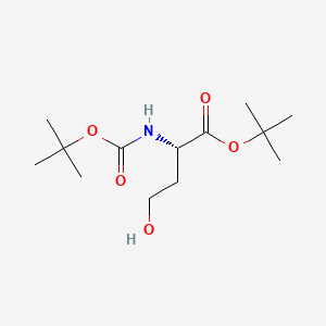 (S)-tert-Butyl 2-((tert-butoxycarbonyl)amino)-4-hydroxybutanoate chemical structure (CAS 81323-58-2)