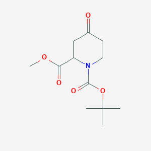 1-tert-Butyl 2-methyl 4-oxopiperidine-1,2-dicarboxylate chemical structure (CAS 81357-18-8)