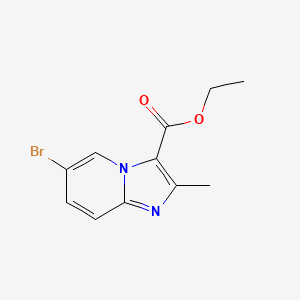 Ethyl 6-bromo-2-methylimidazo[1,2-a]pyridine-3-carboxylate chemical structure (CAS 81438-56-4)