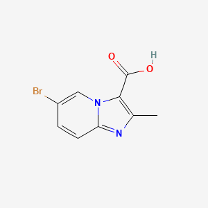 6-Bromo-2-methylimidazo[1,2-a]pyridine-3-carboxylic acid chemical structure (CAS 81438-57-5)