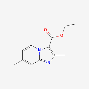 Ethyl 2,7-dimethylimidazo[1,2-a]pyridine-3-carboxylate chemical structure (CAS 81448-48-8)