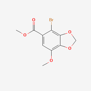 Methyl 4-bromo-7-methoxybenzo[d][1,3]dioxole-5-carboxylate chemical structure (CAS 81474-46-6)