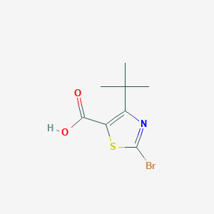 2-Bromo-4-(tert-butyl)thiazole-5-carboxylic acid chemical structure (CAS 81569-33-7)