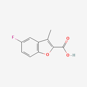 5-Fluoro-3-methylbenzofuran-2-carboxylic acid chemical structure (CAS 81718-76-5)