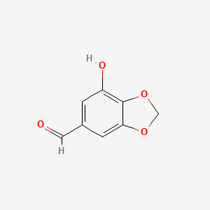 7-Hydroxybenzo[d][1,3]dioxole-5-carbaldehyde chemical structure (CAS 81805-98-3)