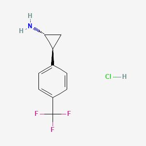 trans-2-(4-(Trifluoromethyl)phenyl)cyclopropan-1-amine hydrochloride chemical structure (CAS 819046-96-3)