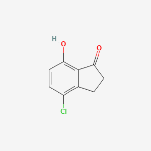 4-Chloro-7-hydroxy-2,3-dihydroinden-1-one chemical structure (CAS 81945-10-0)