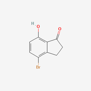 4-Bromo-7-hydroxy-2,3-dihydro-1H-inden-1-one chemical structure (CAS 81945-13-3)