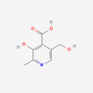 3-Hydroxy-5-(hydroxymethyl)-2-methylisonicotinic acid chemical structure (CAS 82-82-6)