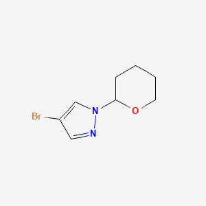 4-Bromo-1-(tetrahydro-2H-pyran-2-yl)-1H-pyrazole chemical structure (CAS 82099-98-7)