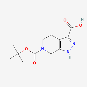 6-Boc-1,4,5,7-tetrahydropyrazolo[3,4-c]pyridine-3-carboxylic acid chemical structure (CAS 821785-76-6)