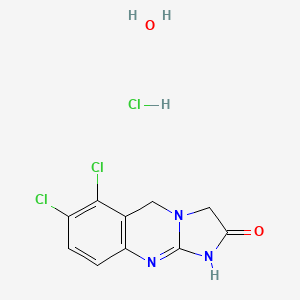 6,7-Dichloro-1,5-dihydroimidazo[2,1-b]quinazolin-2(3H)-one hydrochloride hydrate chemical structure (CAS 823178-43-4)