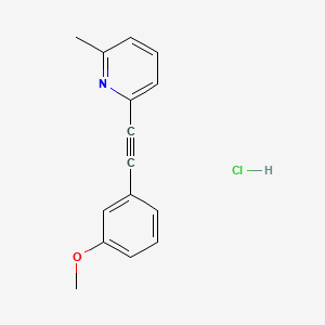2-((3-Methoxyphenyl)ethynyl)-6-methylpyridine hydrochloride chemical structure (CAS 823198-78-3)