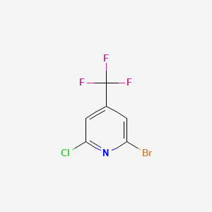 2-Bromo-6-chloro-4-(trifluoromethyl)pyridine chemical structure (CAS 823221-94-9)