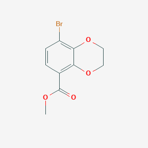 Methyl 8-bromo-2,3-dihydrobenzo[b][1,4]dioxine-5-carboxylate chemical structure (CAS 823225-66-7)