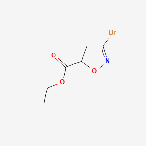 Ethyl 3-bromo-4,5-dihydroisoxazole-5-carboxylate chemical structure (CAS 823787-15-1)