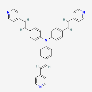 Tris(4-(2-(pyridin-4-yl)vinyl)phenyl)amine chemical structure (CAS 823817-69-2)