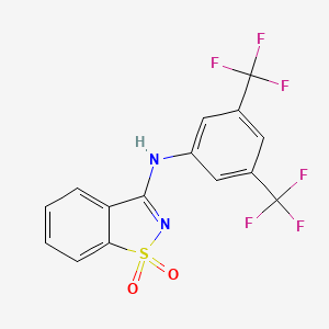3-((3,5-Bis(trifluoromethyl)phenyl)amino)benzo[d]isothiazole 1,1-dioxide chemical structure (CAS 823830-85-9)