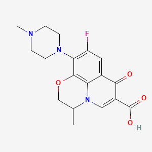 9-Fluoro-3-methyl-10-(4-methylpiperazin-1-yl)-7-oxo-3,7-dihydro-2H-[1,4]oxazino[2,3,4-ij]quinoline-6-carboxylic acid chemical structure (CAS 82419-36-1)