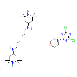 N1,N6-Bis(2,2,6,6-tetramethylpiperidin-4-yl)hexane-1,6-diamine 4-(4,6-dichloro-1,3,5-triazin-2-yl)morpholine(Poly) chemical structure (CAS 82451-48-7)