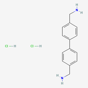 [1,1'-Biphenyl]-4,4'-diyldimethanamine dihydrochloride chemical structure (CAS 82487-39-6)