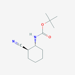 tert-Butyl (trans-2-cyanocyclohexyl)carbamate chemical structure (CAS 824950-16-5)