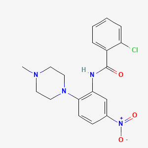 2-Chloro-N-(2-(4-methylpiperazin-1-yl)-5-nitrophenyl)benzamide chemical structure (CAS 824960-50-1)