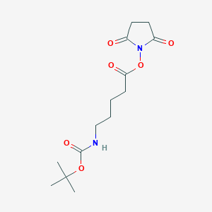 2,5-Dioxopyrrolidin-1-yl 5-((tert-butoxycarbonyl)amino)pentanoate chemical structure (CAS 82518-79-4)
