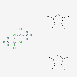 Di-μ-chlorodichlorobis[(1,2,3,4,5-η)-1,2,3,4,5-pentamethyl-2,4-cyclopentadien-1-yl]dicobalt chemical structure (CAS 82595-77-5)